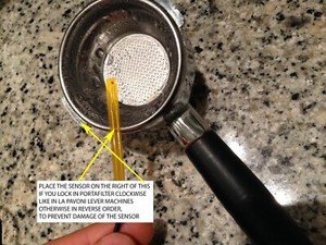 Portafilter Thermometer coffee machine Peacocks Elektra cimbali Faema Peppina