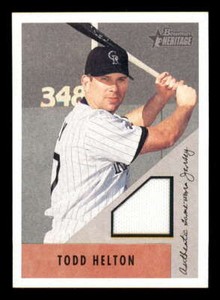 2002 Bowman Heritage Relic #BHTH Todd Helton Rockies Jersey White