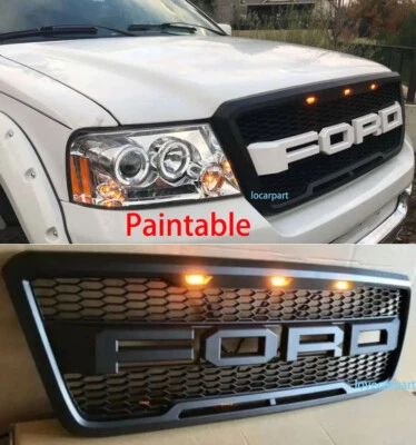 Para Ford F150 2004 05 06 07 2008 parrilla estilo Raptor parachoques delantero parrilla con LED Foto 1 de 4