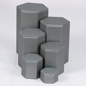 Juego de 6 elevadores de joyería elevadores altos gris exhibición de joyas elevadores grises soporte gris moderno - Imagen 1 de 4