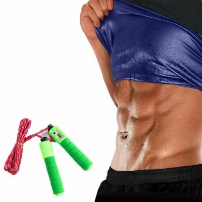 CANOTTA SNELLENTE SWEAT DA UOMO DIMAGRANTE PALESTRA FITNESS 9216 + CORDA OMAGGIO