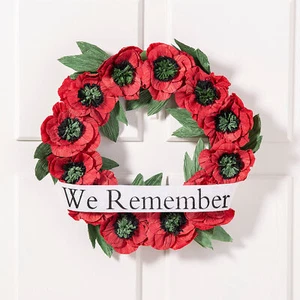 Memorial Day Poppy Wreath - Picture 1 of 2