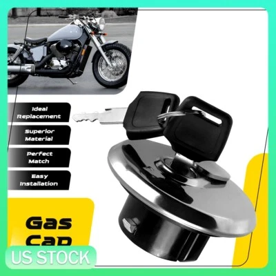 Universal Motorcycle Gas Lid Motorbike Fuel Tank Cap Cover With 2 Keys Lock Set - Image 1 of 4