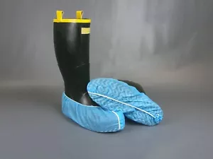 Premium Disposable Non-Woven Boot Shoe Covers, Non-slip, Blue Brand New - Picture 1 of 2