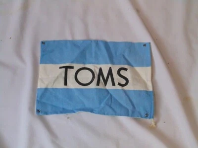 Bolsa antipolvo Toms Bolsa para zapatos Tela Cordón Uno para Uno Azul Blanco 9.5" X 14" Foto 1 de 2