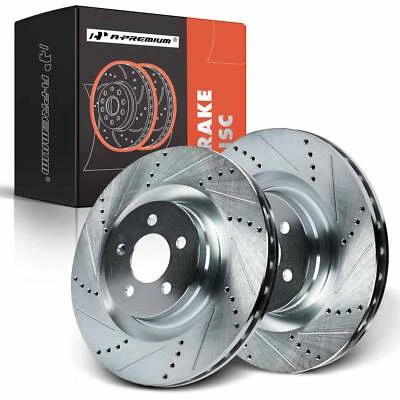 2x rotor de freno delantero perforado A-Premium para Chrysler 300 Dodge Challenger Magnum Foto 1 de 4