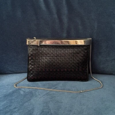 FENDI  Vintage BROWN BRAIDED CROSSBODY MINI BAG - Image 1 of 4