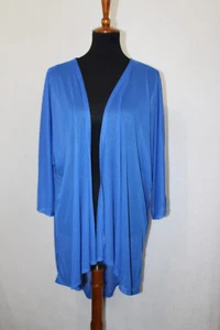Neu mit Etikett Lularoe Lindsay Strickjacke Größe L durchsichtig royalblau Tiermotiv Kimono drapiert - Bild 1 von 6