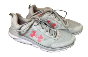 Under Armour Charged Assert Sneakers Womens Size 9 Grey Orange Running Shoes - Picture 1 of 19