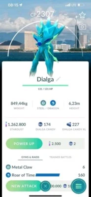 Pokémon Shiny Dialga Origin ( Fukuoka BG ) ( Time Of Roar ) Go  - Image 1 of 2