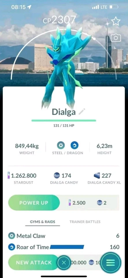 Pokémon Shiny Dialga Origin ( Fukuoka BG ) ( Time Of Roar ) Go  - Image 1 of 2