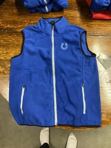 Indianapolis Colts Fleece Sweater Vest Blue Full Zip NFL Team Apparel Size Med - Picture 1 of 3