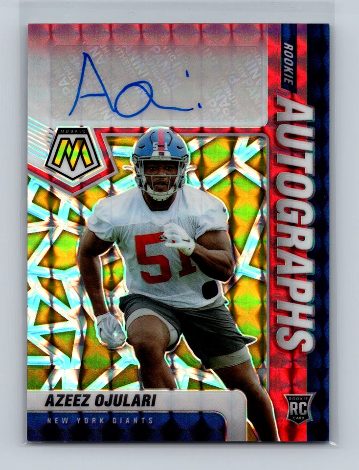 2021 Panini Mosaic Azeez Ojulari RC Auto #RA-98 New York Giants - Image 1 of 2