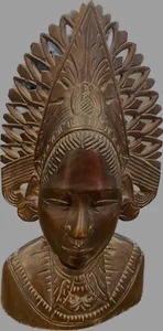 Vintage indonesische handgeformte balinesische Holzbüste Janger Tänzerin - Bild 1 von 6