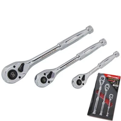 Neilsen Socket Ratchet Handle Set 1/4" 3/8" 1/2" 90T Set In EVA Foam 3pc - Image 1 of 4