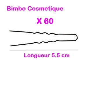 60 Nadeln Schnee Klemme Clip schwarz zum Haar unsichtbar 5,5 cm Frisur Chignon - Bild 1 von 1