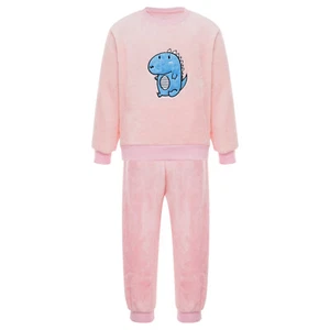 Kids Pajamas Set Shirt Homewear Unisex Loungewear Top Tops With Pants Warm Pjs - Picture 1 of 80