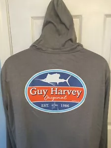 Camiseta con capucha para hombre Guy Harvey pez vela con logotipo rendimiento L/S - XXL/XL/grande nueva con etiquetas - Imagen 1 de 6