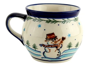 Polnische Keramik 16 Unzen Blase Kaffeebecher von Zaklady Boleslawiec - polnisches Steinzeug - Bild 1 von 4