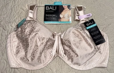 NWT Womens Nude Bali Minimizer Breathable Back Unlined Underwire Bra Size 40D - Image 1 of 4