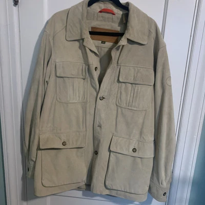Vtg Timberland Weather Gear Suede Jacket Coat Men's M Pockets! Tan Fall Western - Image 1 of 4