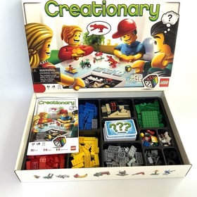 LEGO 3844 Creationary Board Game Complete w Cards Dice Building Game