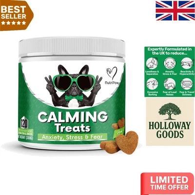 Non-Drowsy Calming Treats for All Dogs - Reduces Anxiety & Barking, 300g Pack - Image 1 of 4