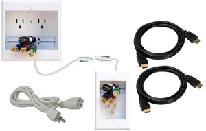 PowerBridge Two-CK-H2 Dual Outlet Recessed in-Wall Cable Management System an... - Picture 1 of 7