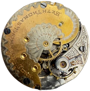 Antique 6s 1904 Seth Thomas Two Tone Hunter Pocket Watch Movement 35 USA - Picture 1 of 2