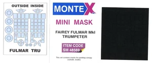 Montex 1/48 FAIREY FULMAR Mk.I CANOPY PAINT MASK Trumpeter - Bild 1 von 1