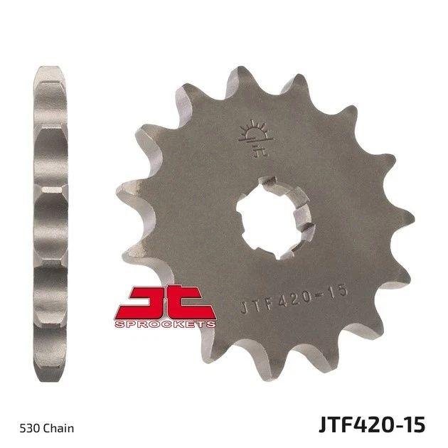 Piñón delantero de acero JT 15T #JTF420.15 para Suzuki T500 Titan/GT500 Titan Foto 1 de 1