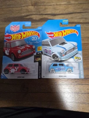 Hot Wheels Nightburnerz Magnus Walker Urban Outlaw Morris Mini Rojo Lote de 2 Nieve Foto 1 de 4
