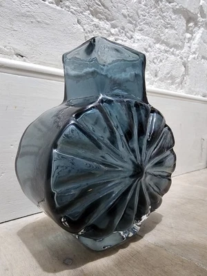 Whitefriars Sunburst Vase Original Geoffrey Baxter Indigo 60s - Image 1 of 4