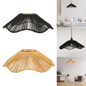 Handwoven Rope Lampshade Pendant Lamp Shade Rustic Ceiling Lamp Shade for - Picture 1 of 15