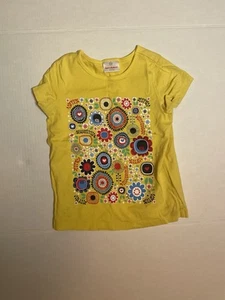 Hanna Andersson Girls Short Sleeve T-shirt Yellow Floral Pattern Size 120 (6/7) - Picture 1 of 3