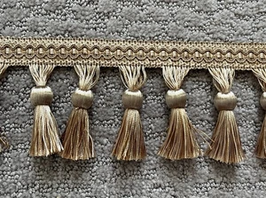 Gold Quaste Fransen dekorative Borte: ein Stück 2,75 Yards: 3,5" hoch: 100" Poly - Bild 1 von 3