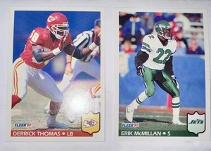 1992 Fleer - Derrick Thomas #184, Erik McMillan #309 - Bild 1 von 2