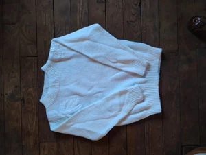 Vintage Wye Oaks M Ivory Strick Cardigan Pullover Perlen Blumen bestickt - Bild 1 von 5