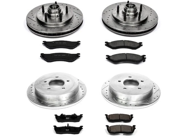 Комплект переднего и заднего тормозных колодок и ротора для Lincoln Navigator QS913SJ 1998-2000 годов выпуска - Изображение 1 из 1