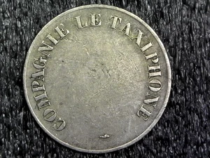 France Foreign Phone Token Coin Compagnie Le Taxiphone- Rare Without Dots (FT20) - Picture 1 of 2