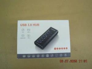 USB Hub 3.0 Powered, NIAO-CHAO 7-Port Powered USB C Hub with Individual Switch - Picture 1 of 7