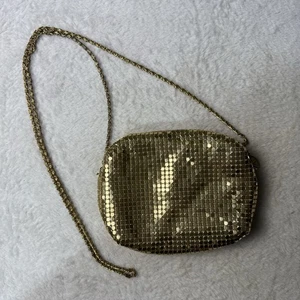 Borsa a tracolla piccola vintage maglia oro catena posta metallizzata art deco glam retrò - Foto 1 di 4