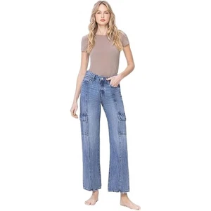 Vervet by Flying Monkey High Rise Dad Cargo Jeans - V3418 - Größe 29 - Bild 1 von 4