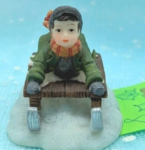 O'Well Santa's Workbench Boy Sledding Christmas Village Figurine NO BOX INV8 - Picture 1 of 8