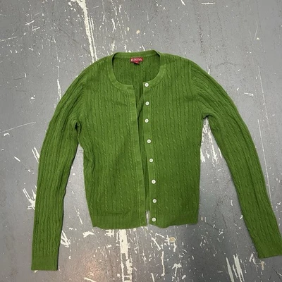 Cárdigan suéter tejido con cable verde Merona para mujer talla XS Foto 1 de 4