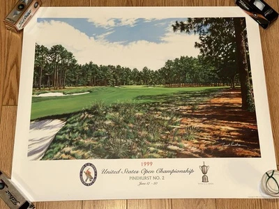 Nuevo póster del campeonato de golf US Open 1999 de Nobel Powell (Payne Stewart ganador) Foto 1 de 4