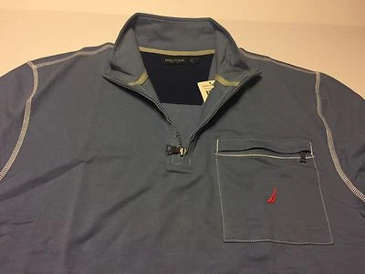 Pullover Clásico Nautica Logo 1/4 Cremallera Para Hombre Talla Mediana Nuevo Con Etiquetas Color Azul Para Hombre Talla M Foto 1 de 4