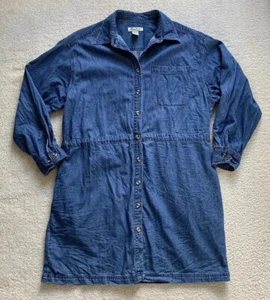 Eddie Bauer Jeanshemd Kleid Gr. XL Langarm Cinch Taille Taschen Trend - Bild 1 von 15