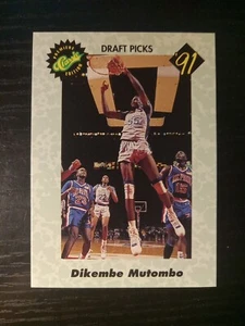 1991 Classic Draft Picks Promos Plain Back Dikembe Mutombo Rookie RC HOF Free Sh - Picture 1 of 2