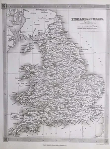 Mapa antiguo de 1834; Inglaterra y Gales - Alexander Findlay - Imagen 1 de 2